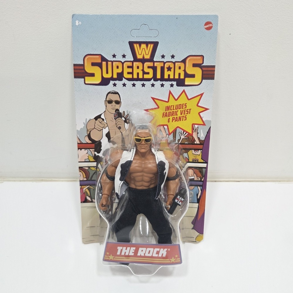 New WWE Superstars The Rock Retro Wrestling Action Figure 2023